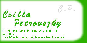 csilla petrovszky business card